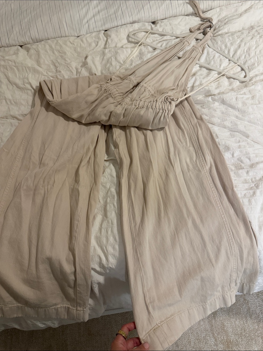 Free People Cream Wide-Leg Jumpsuit